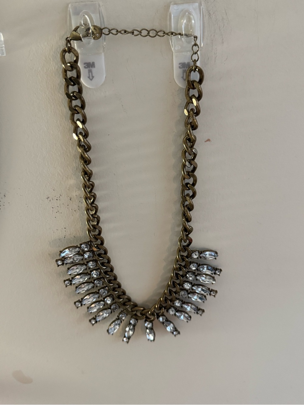 Loft Statement Crystal Bib Necklace in Antique Gold